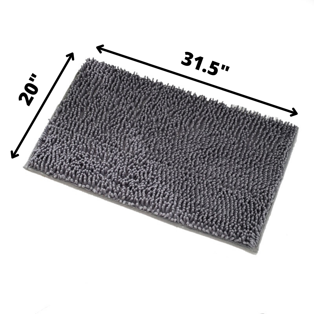 Wet Dog Paw-Drying Floor Mat With Superabsorbent Quick-Dry Microfiber & Non-Slip Backing