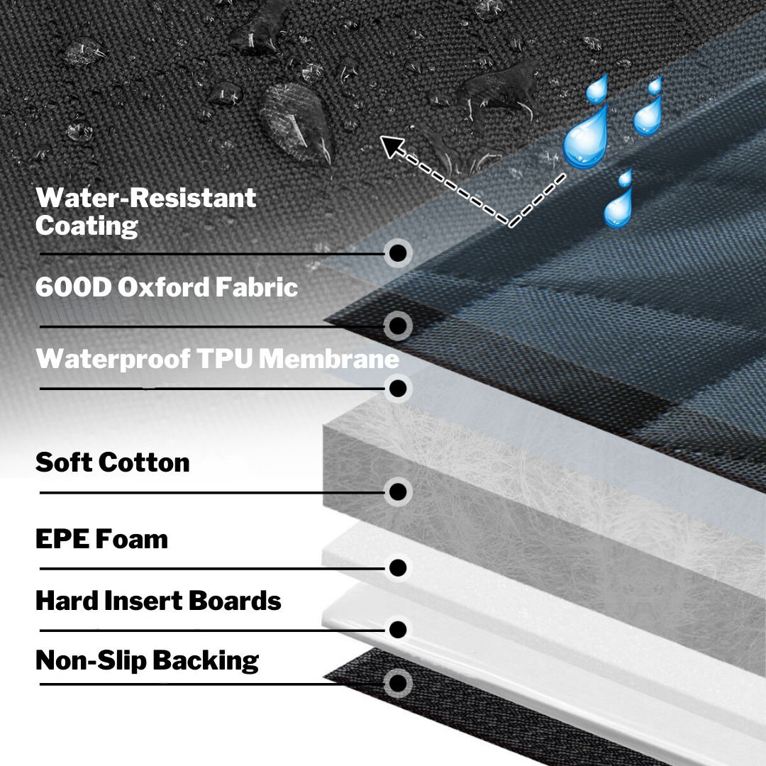 NEW Waterproof Hard Bottom Car & Truck Seat Foldable Hammock Cover With Storage Pockets, Side Flaps, Headrest Straps, Seat Anchors, & Mesh Window (+FREE SAFETY BELT!)