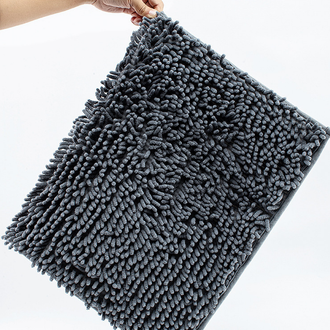 Wet Dog Paw-Drying Floor Mat With Superabsorbent Quick-Dry Microfiber & Non-Slip Backing
