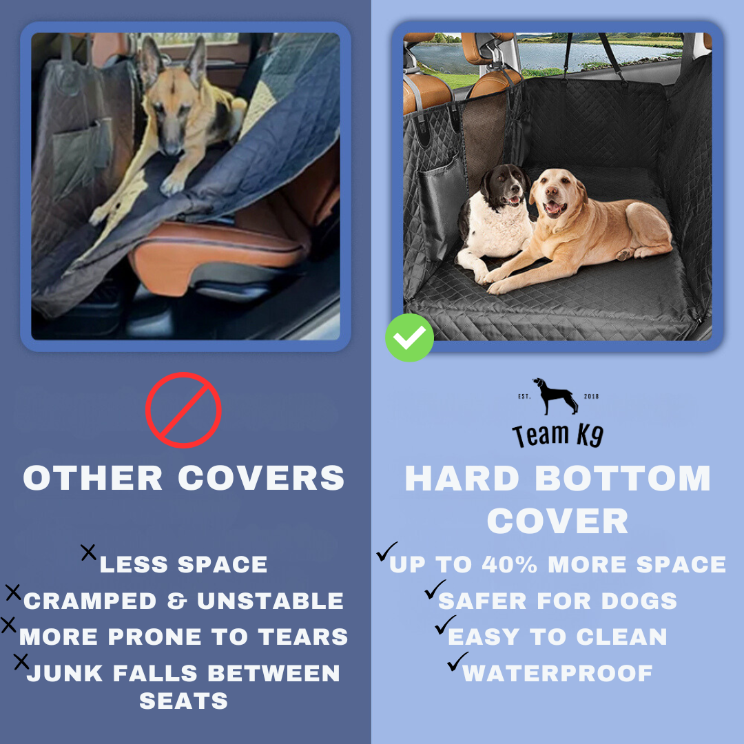 NEW Waterproof Hard Bottom Car & Truck Seat Foldable Hammock Cover With Storage Pockets, Side Flaps, Headrest Straps, Seat Anchors, & Mesh Window (+FREE SAFETY BELT!)