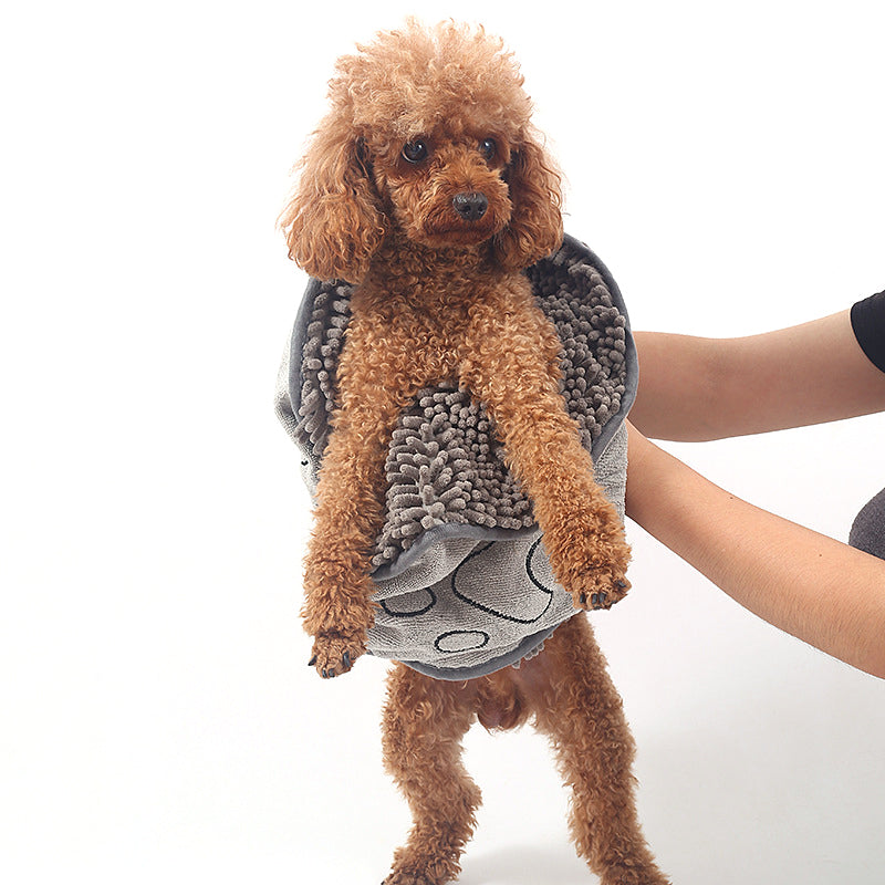 Wet Dog Wrap Towel With Hand Pockets & Superabsorbent Quick-Dry Microfiber