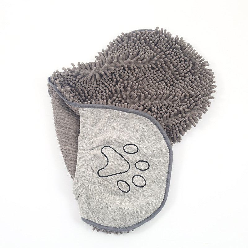 Wet Dog Wrap Towel With Hand Pockets & Superabsorbent Quick-Dry Microfiber
