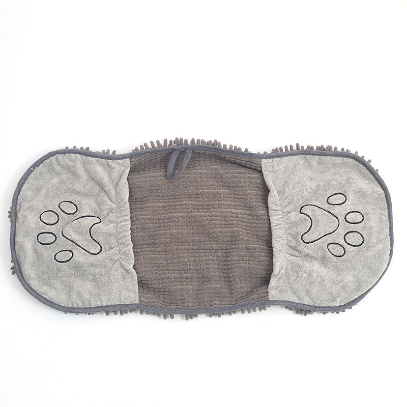 Wet Dog Wrap Towel With Hand Pockets & Superabsorbent Quick-Dry Microfiber