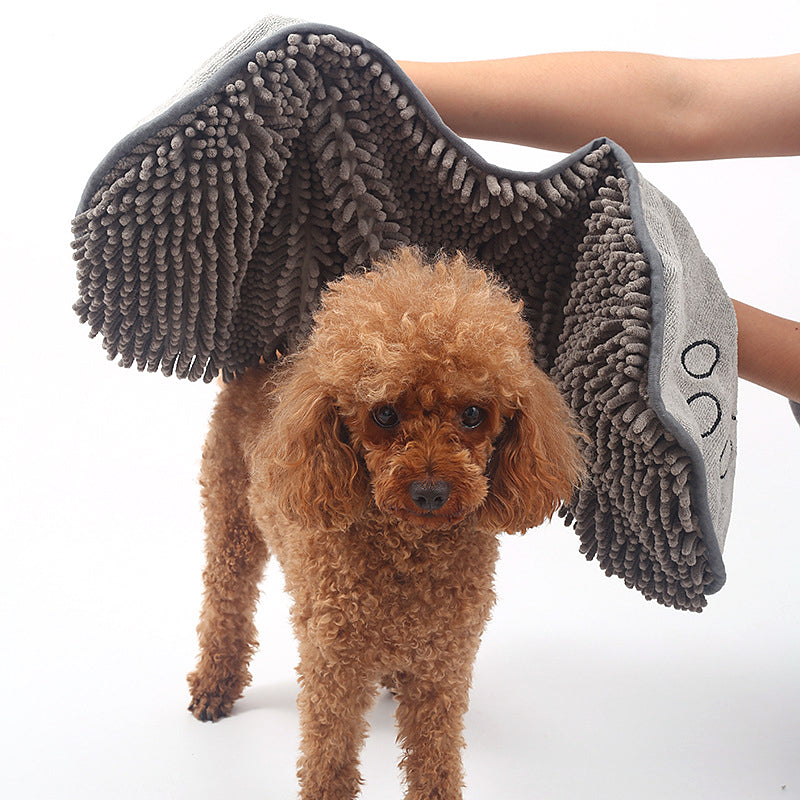 Wet Dog Wrap Towel With Hand Pockets & Superabsorbent Quick-Dry Microfiber