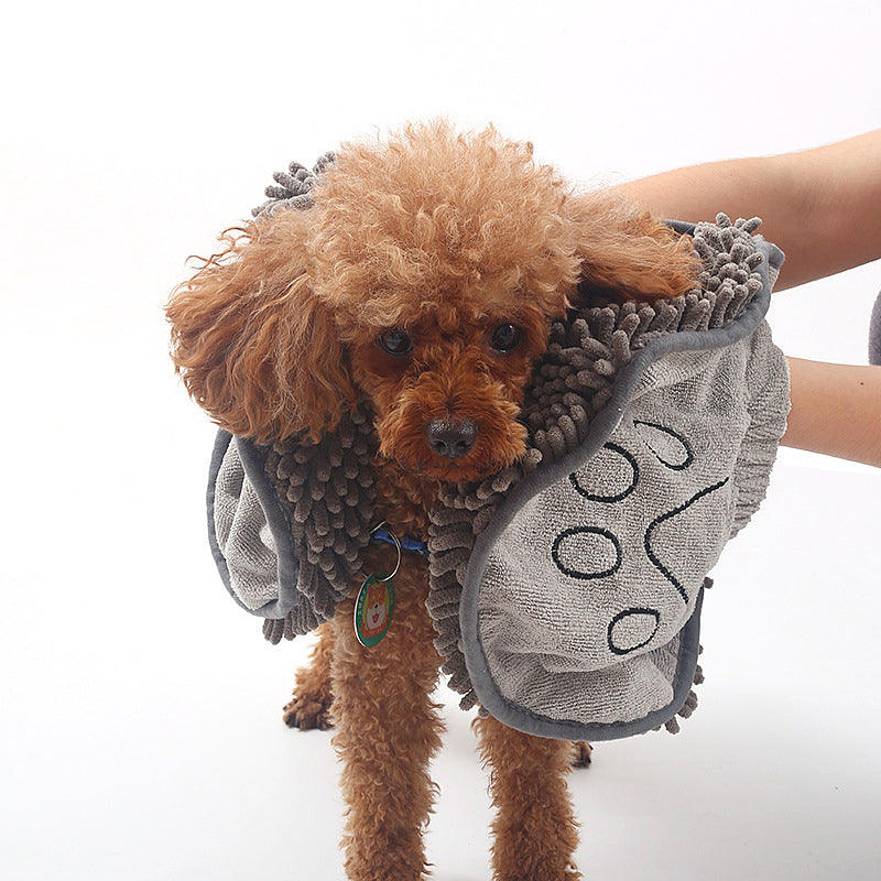 Wet Dog Wrap Towel With Hand Pockets & Superabsorbent Quick-Dry Microfiber